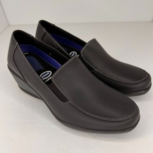 Dr. Scholls Womens 36120076 Black Gel Cushion Leather Size 7 Slip-On Shoes - Picture 2 of 10